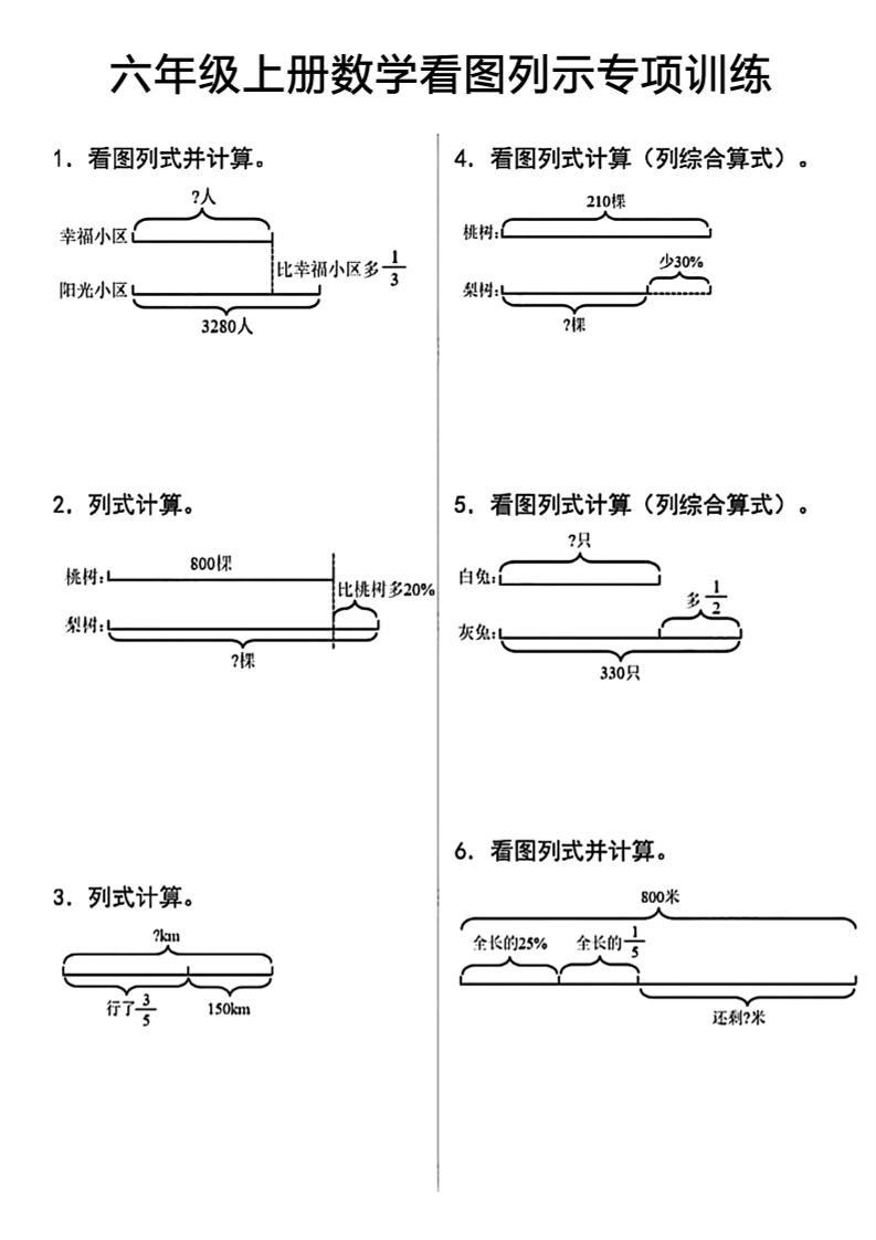 六上数学看图列式-十一资源